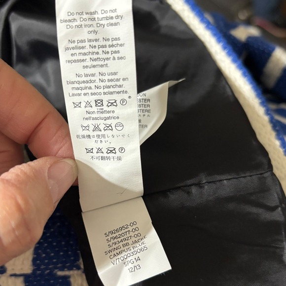 Gap Women Blue White Striped Collarless Zipper Front Jacket Blazer Size‎ 6 - Picture 6 of 8